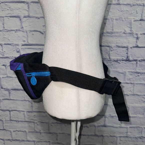 Vintage 80s 90’s Golds Gym Neon Canvas Fanny Waist Pack Bag Athletic Rare - Picture 3 of 15